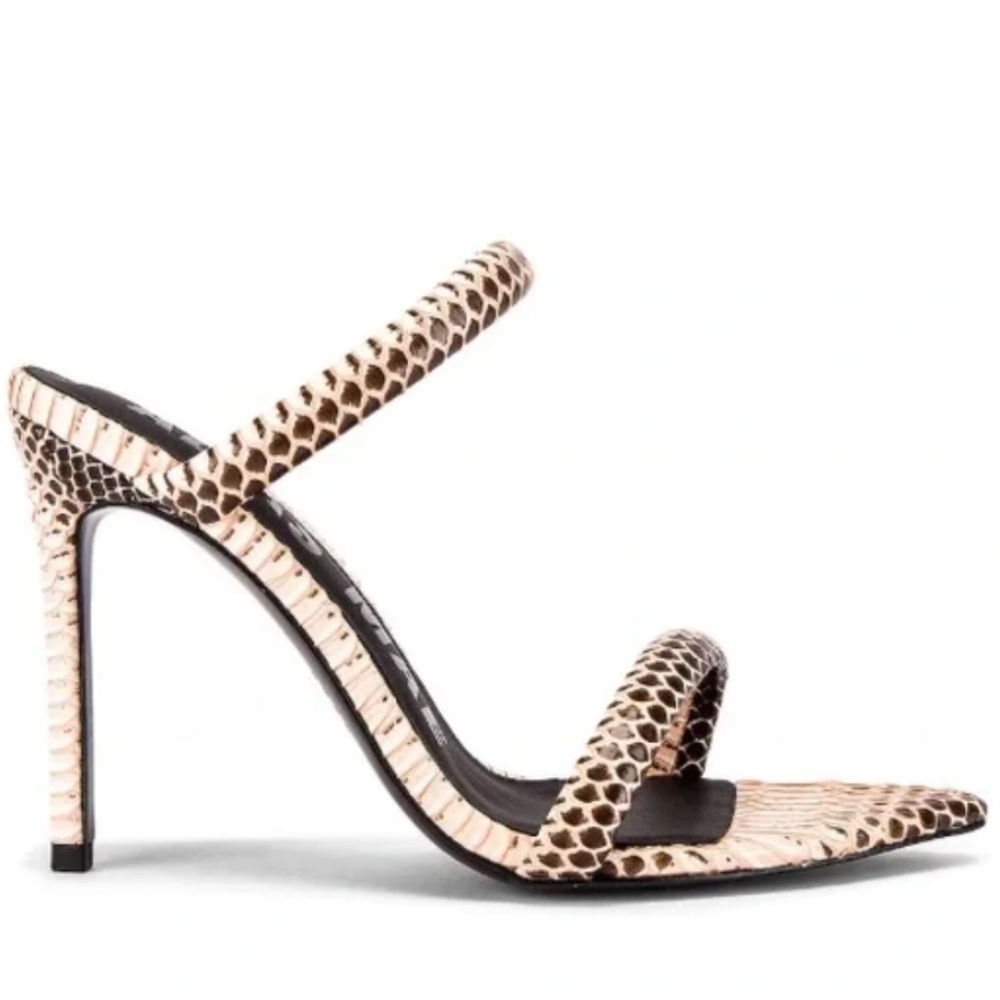 ALIAS MAE Dua Stiletto Mule in Sand Snakeskin | 40